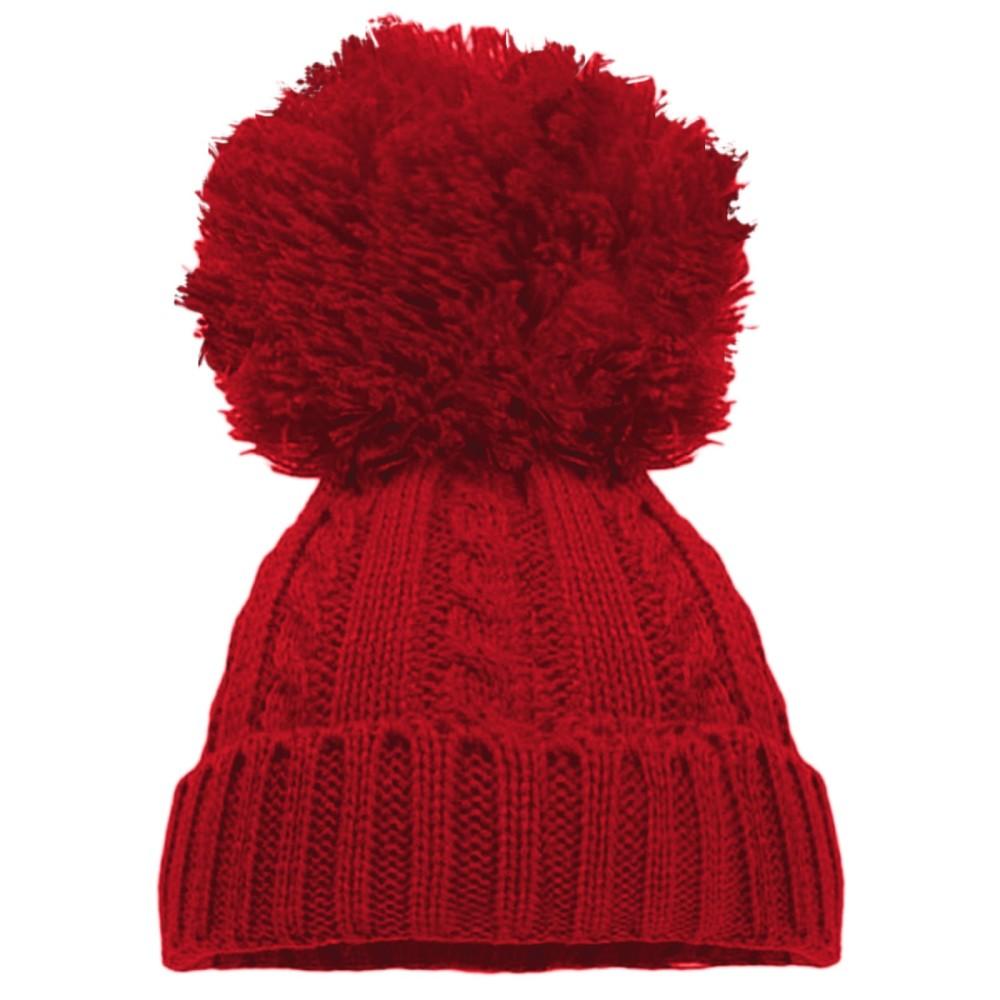 Soft Touch Pom Hat in Red