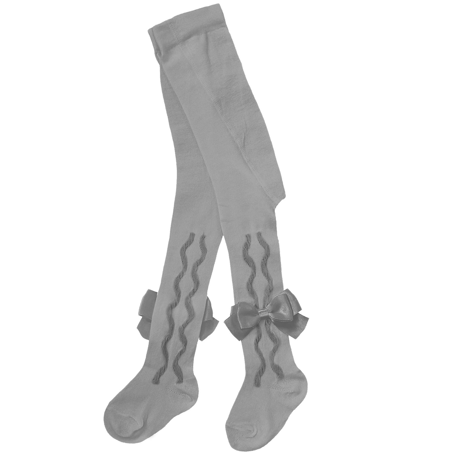 Pex Kids Grazia Tights with Side Ruffles & Bows In Grey