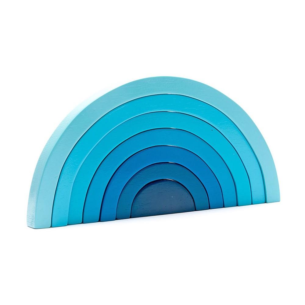Best Years Wooden Blue Rainbow Puzzle Stacking Toy
