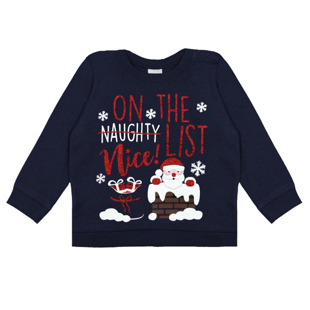 Babytown Naughty List Navy Christmas Sweatshirt