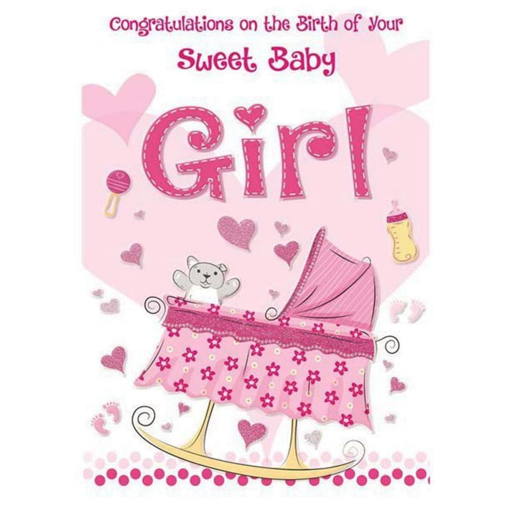 Eurowrap Heartstrings Sweet Baby Girl Gift Card