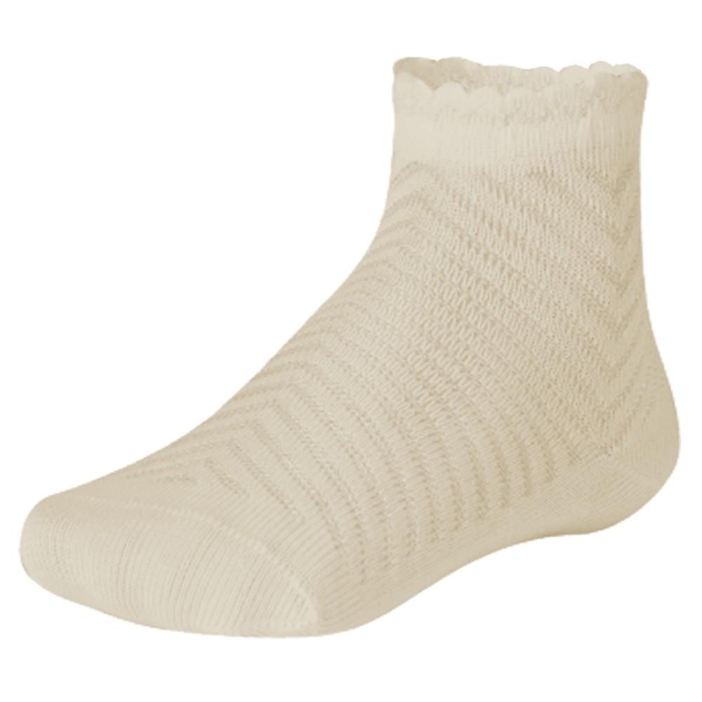 Ysabel Mora Spanish Lace Knit Cream Ankle Socks
