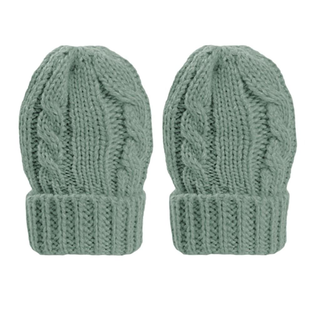 Soft Touch Cable Knit Baby Mittens Sage Green