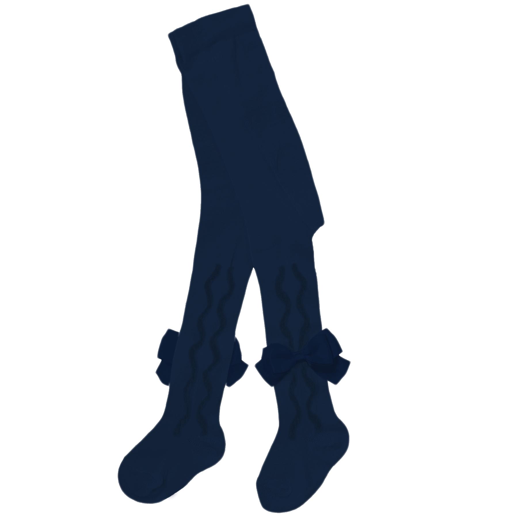Pex Kids Grazia Tights with Side Ruffles & Bows In Navy