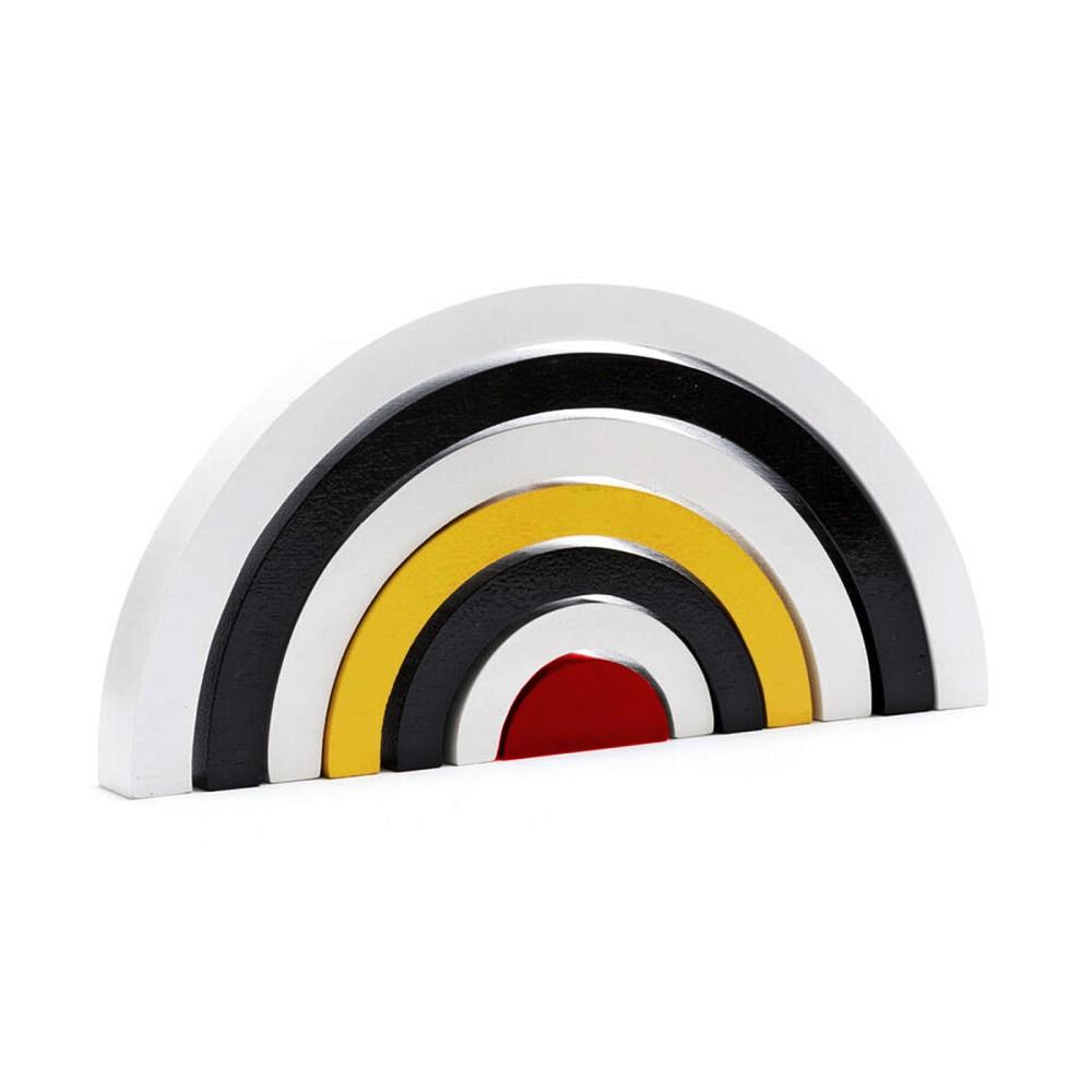 Best Years Wooden Black & White Rainbow Puzzle Stacking Toy