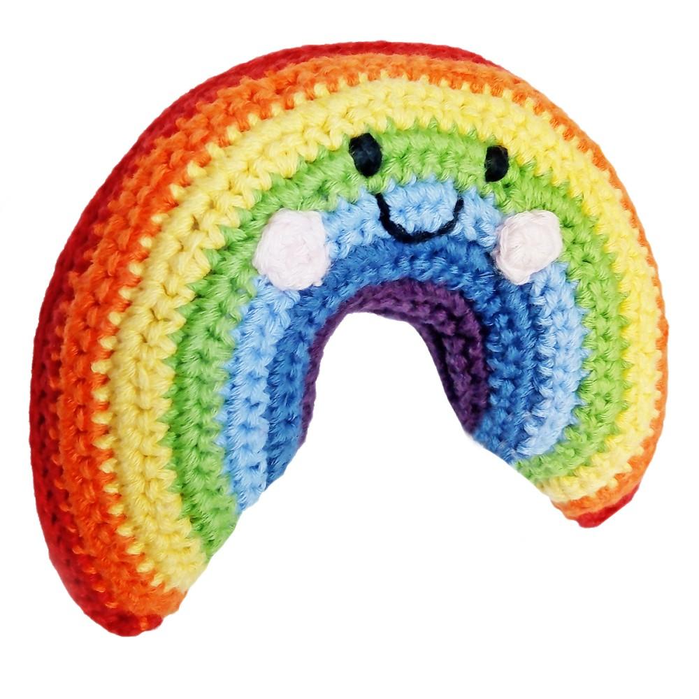 Pebble Fair Trade Crochet Cotton Rainbow Rattle