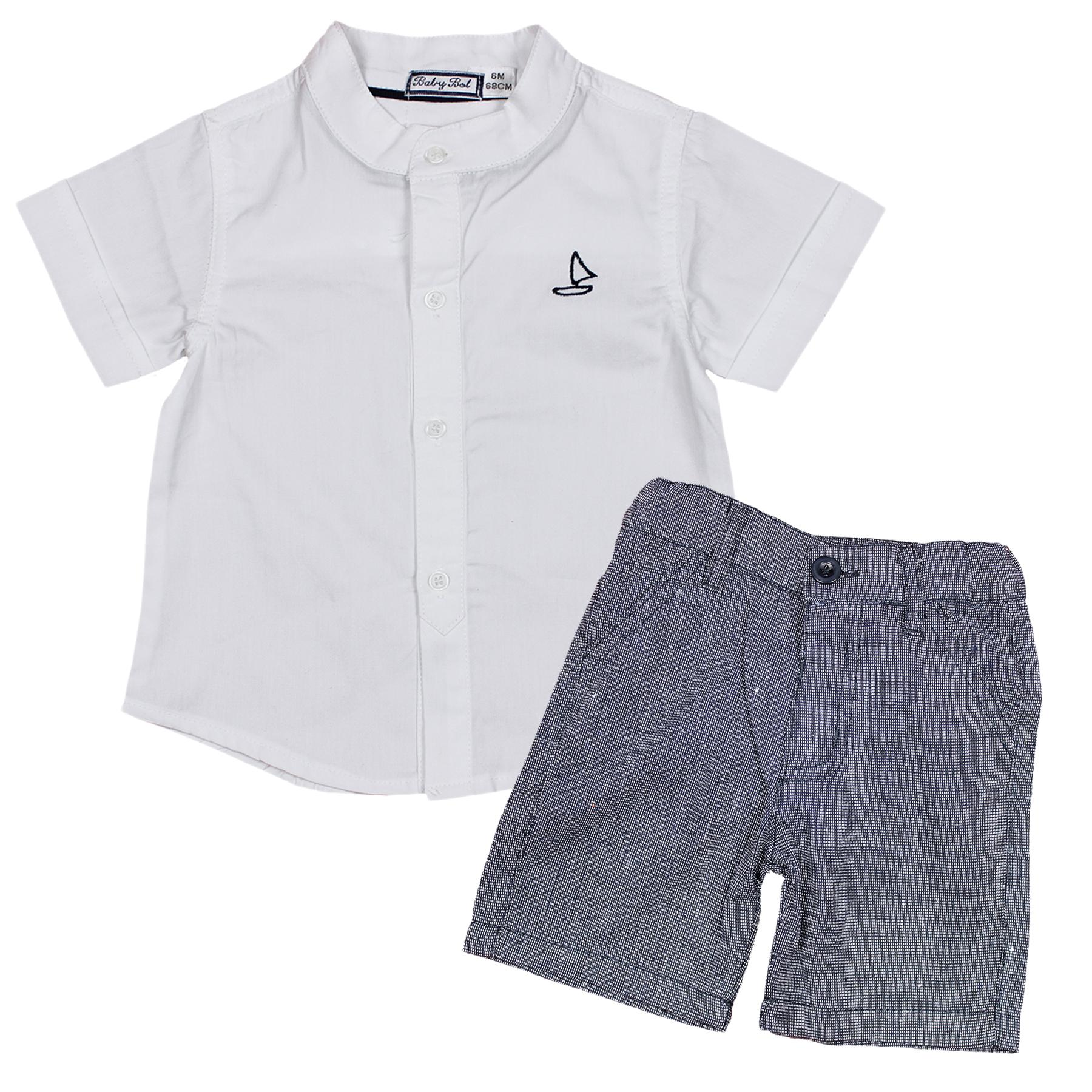 Babybol Barcelona Sailboat Shirt & Check Shorts