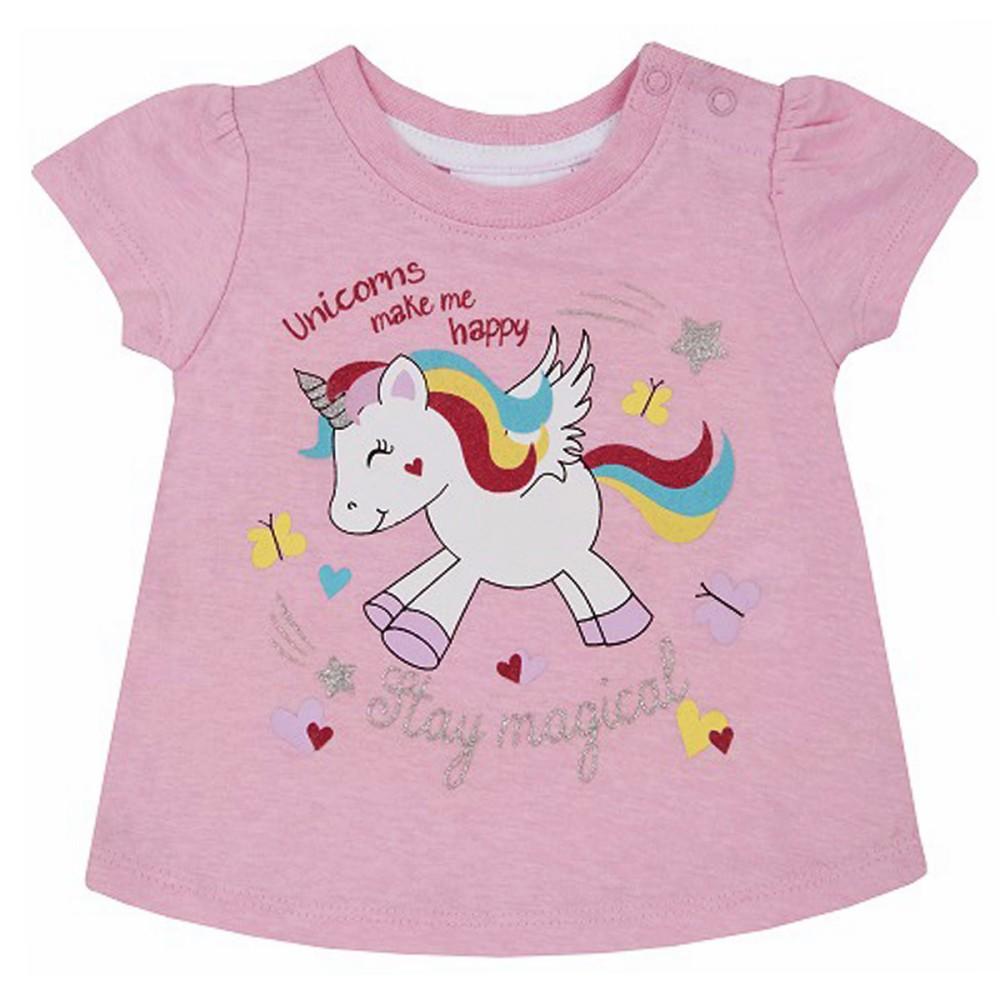 Babytown Pink Unicorn Print T-Shirt