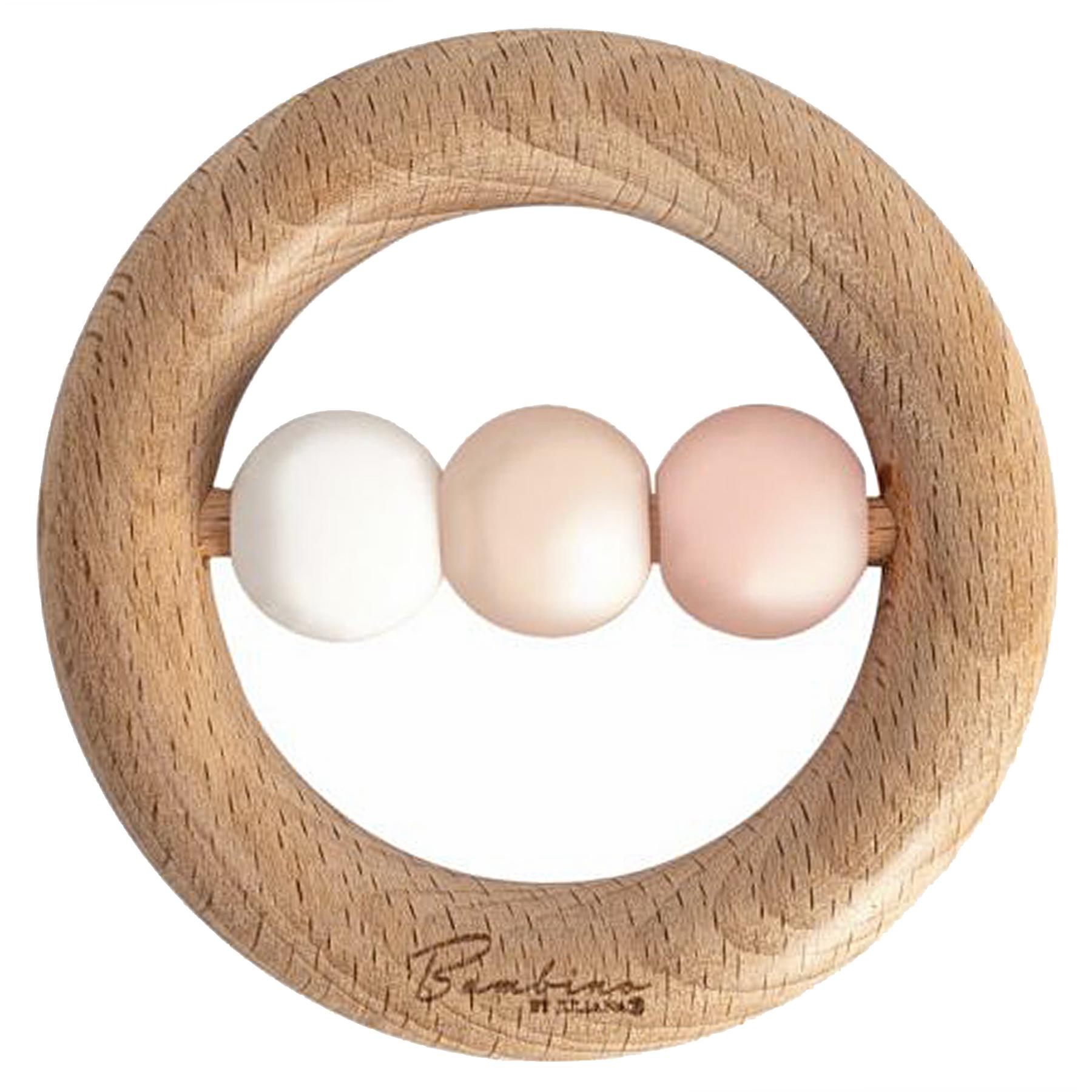 Bambino by Juliana® Round Pink Silicone Beads & Wood Teether