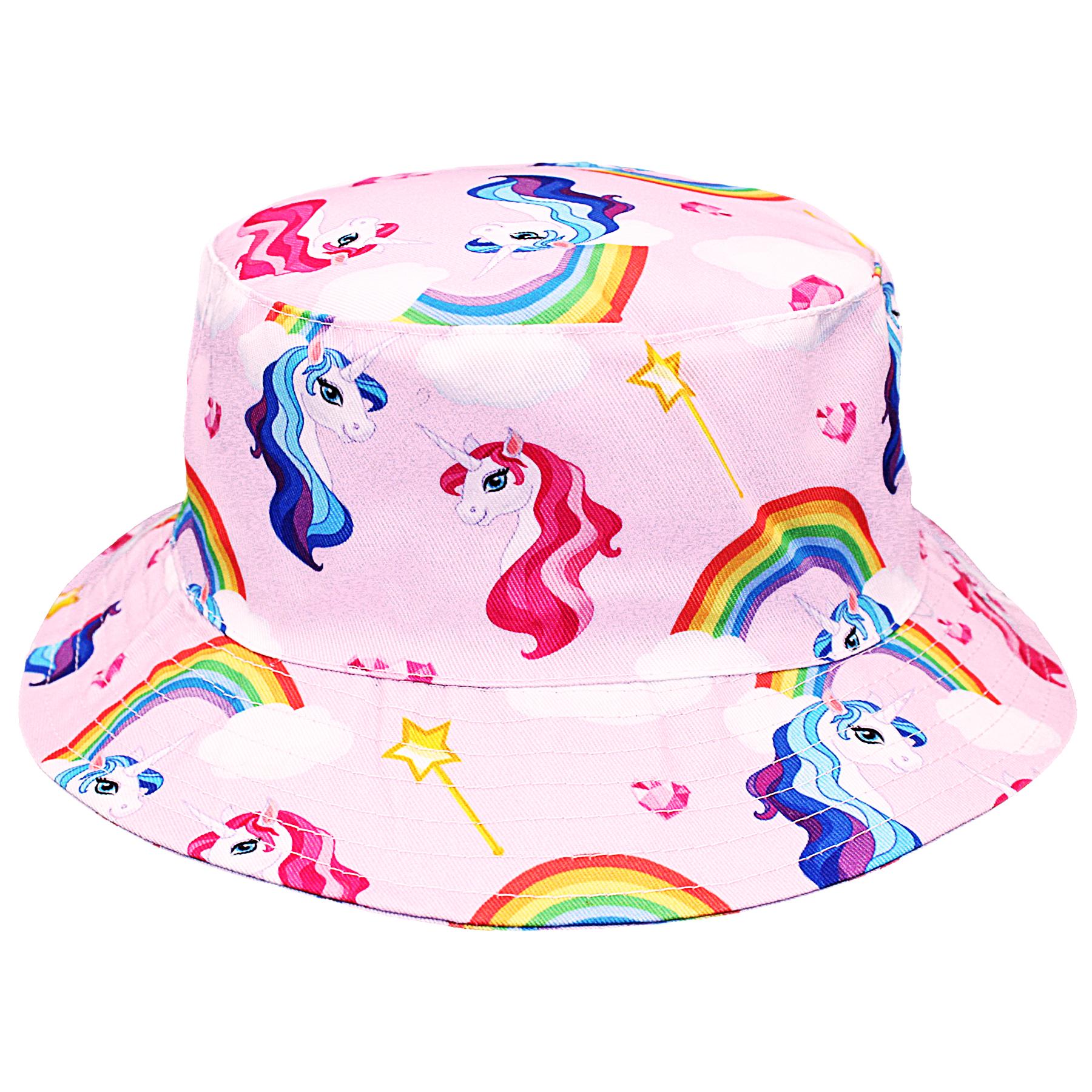 Bartleby Kids Pink Cotton Unicorn & Rainbows Print Hat
