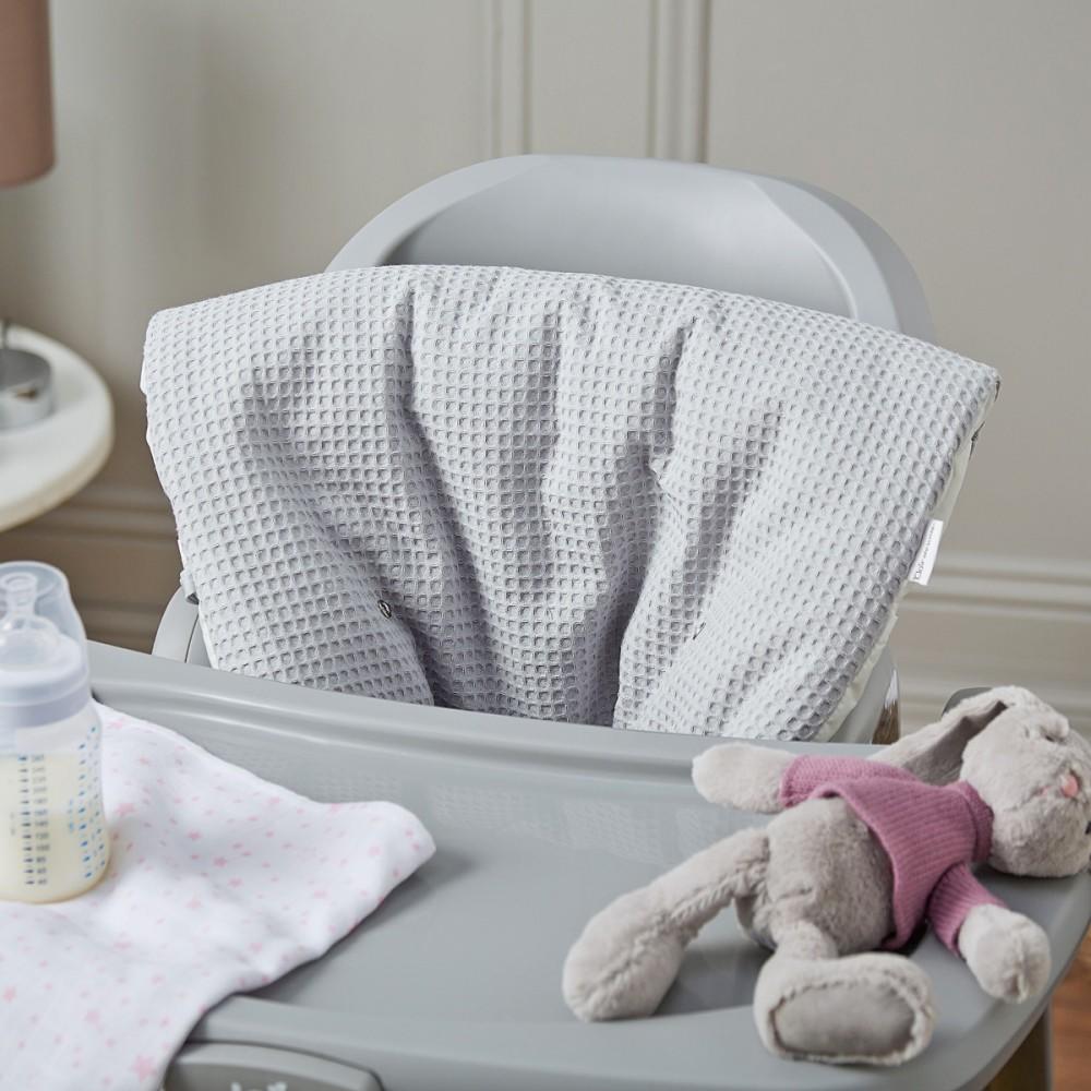 Clair de Lune Grey Waffle Roly Poly Changing Mat on Highchair