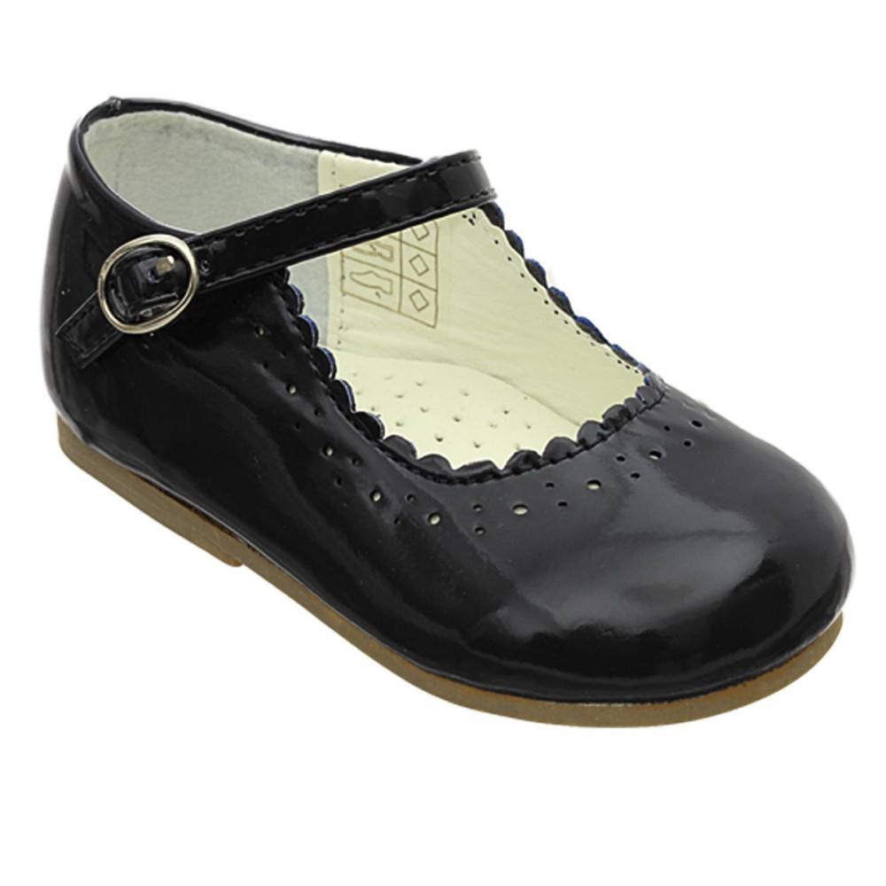 Sevva Emma Black Patent Bar Shoes