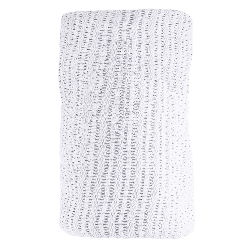 Soft Touch White Cotton Large Cellular Cot Blanket