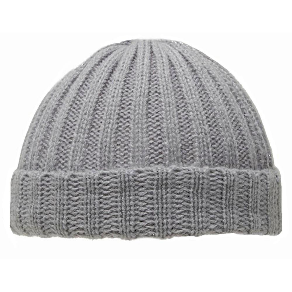 Soft Touch Tiny Baby Ribbed Knitted Hat in Grey