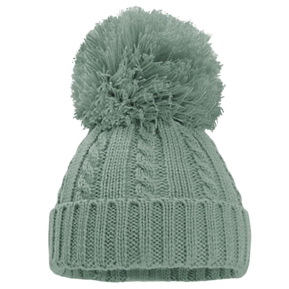Soft Touch Pom Hat in Sage Green