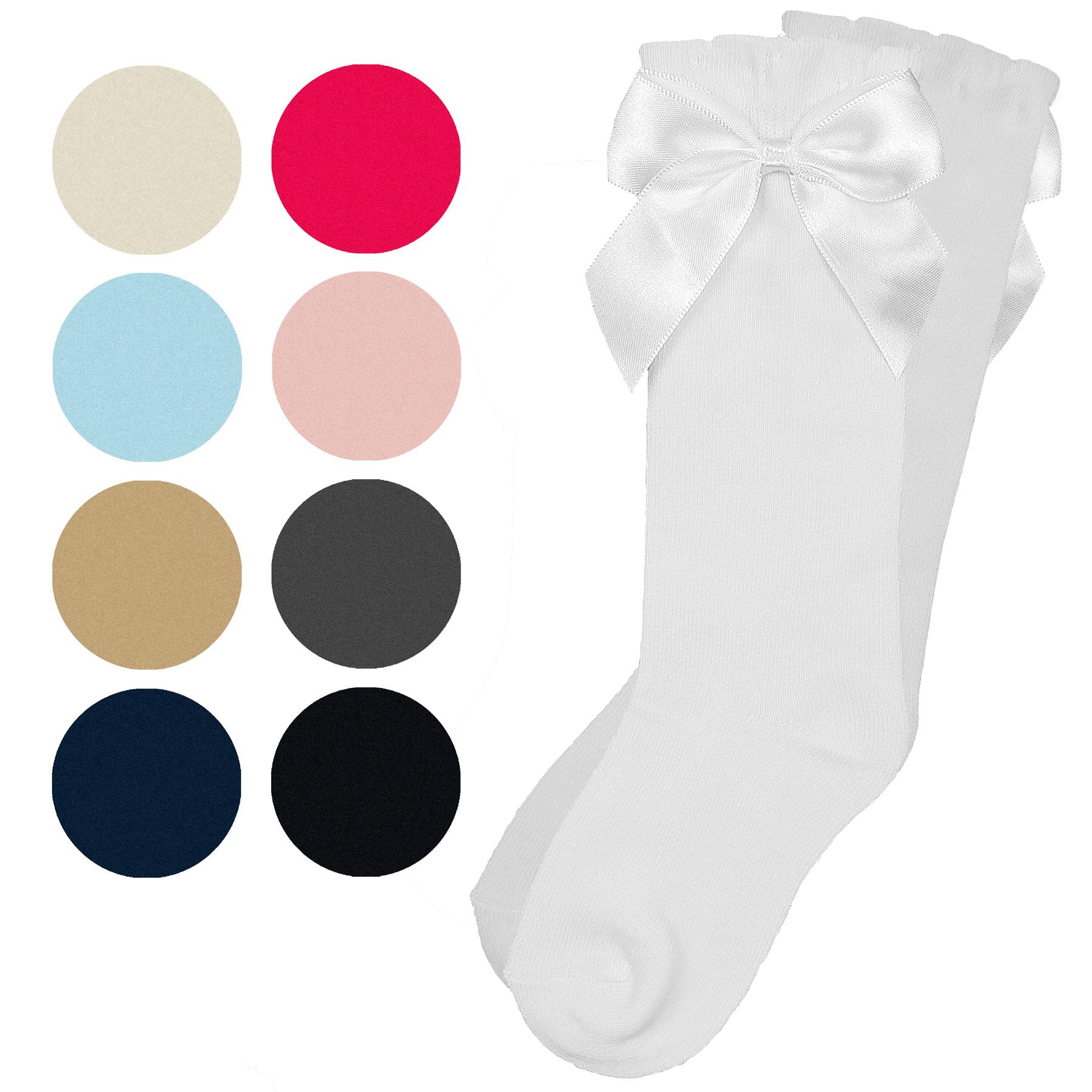 Sevva Victoria Classic Knee High Satin Bow Socks Colour Chart