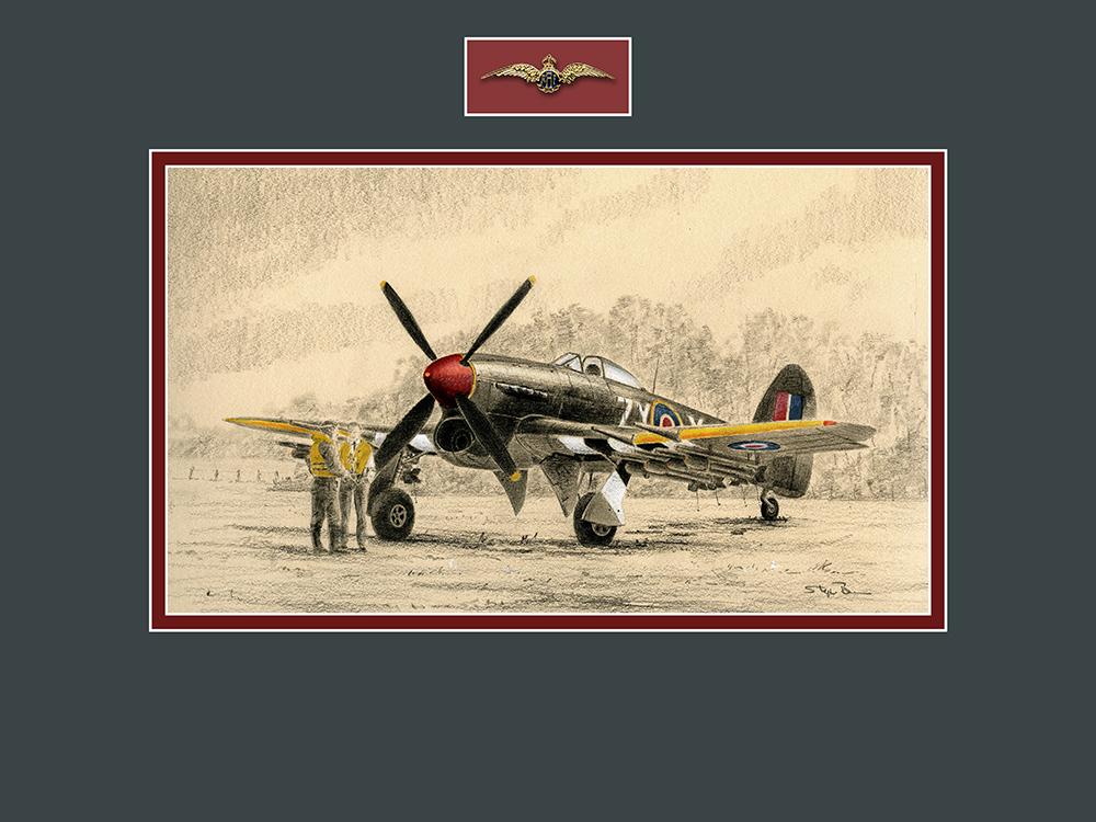 Hawker Typhoon of 247 Squadron by Stephen Brown - Original Drawing