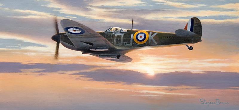 Spitfire Sunset by Stephen Brown - Cameo print