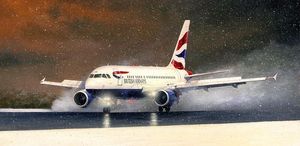 Christmas Arrival - British Airways Airbus A318 - aviation Christmas card
