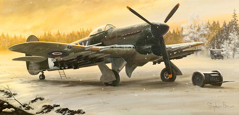 Winter on the Front Line - RAF Hawker Typhoon - Christmas card M140