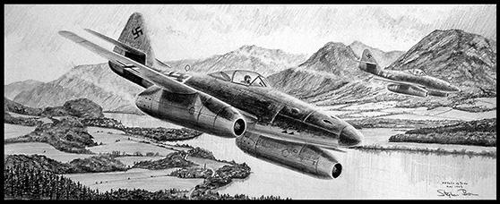 Me262s of JV44 Over Bavaria by Stephen Brown