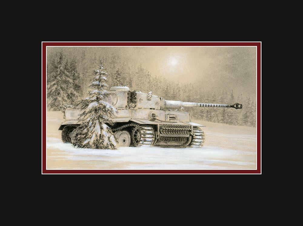 Tiger I of Michael Wittmann by Stephen Brown - Original Drawing