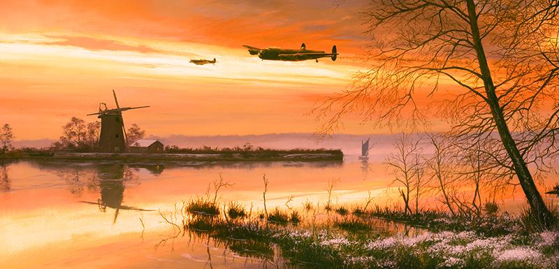 Safe and Sound - Lancaster and Spitfire - Christmas card M223