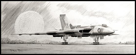 Vulcan B2 of 9 Squadron by Stephen Brown - Original Drawing