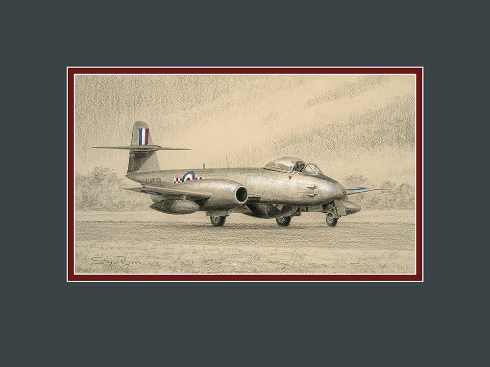 Gloster Meteor F8 by Stephen Brown - Original Drawing