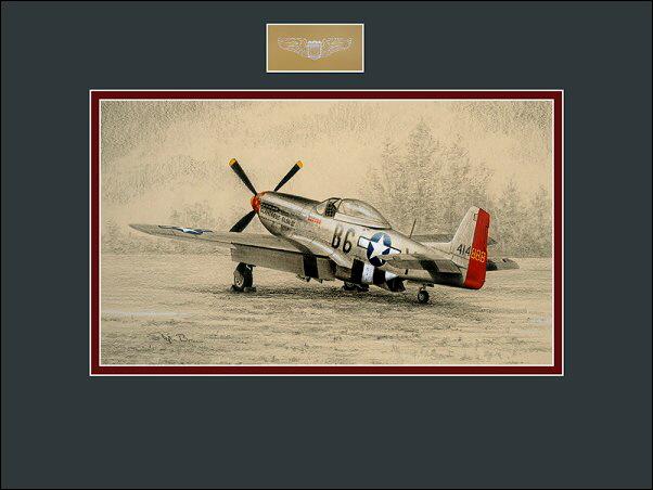 P-51D Mustang of Chuck Yeager by Stephen Brown - Original Drawing