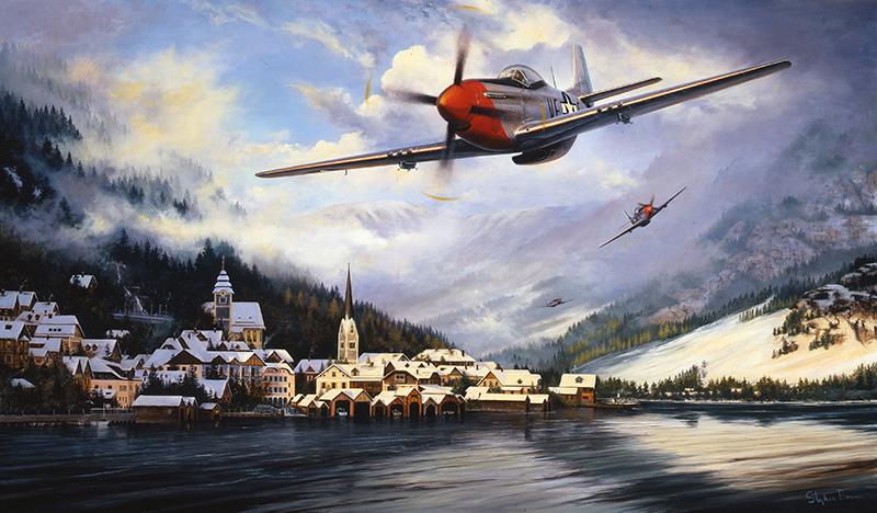 Mustangs Over the Reich by Stephen Brown - Original Painting