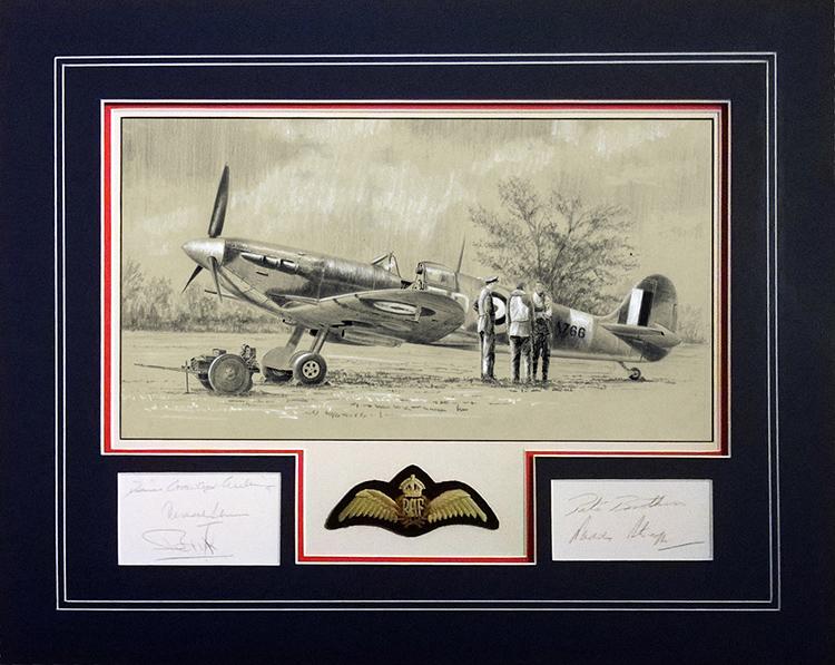 Spitfire of 609 Squadron by Stephen Brown - Original Drawing