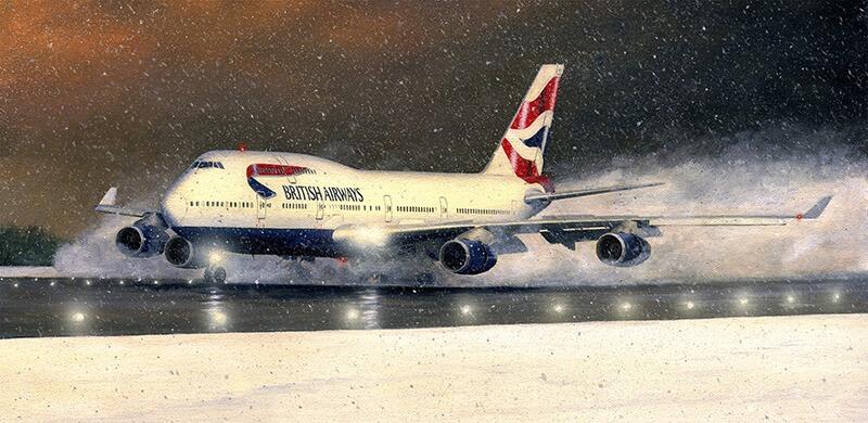 Christmas Arrival - British Airways 747 - aviation Christmas card
