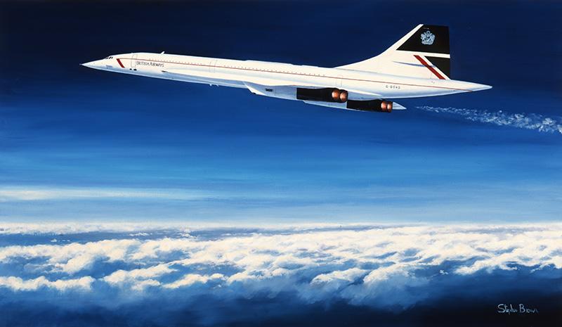 Concorde - The Supersonic Thoroughbred by Stephen Brown - Original Oil