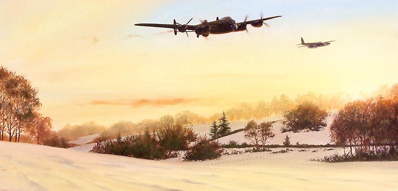 Nearly Home - RAF Lancaster - Christmas card M344
