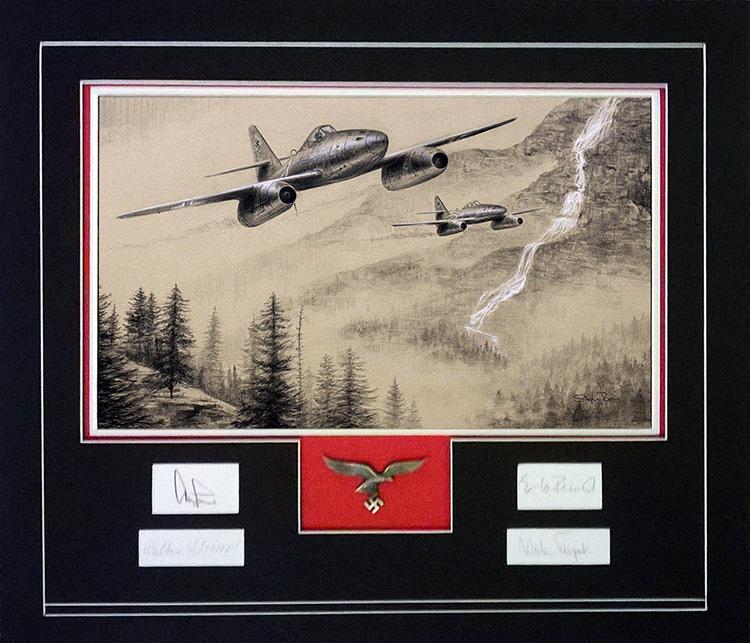 Through the Valley - Me262s of JV44 by Stephen Brown - Original Drawing