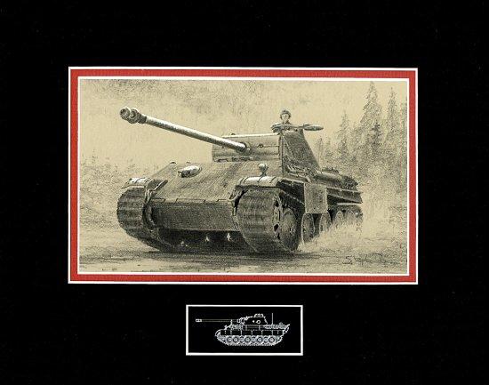 Panther V Ausf G by Stephen Brown - Original Drawing