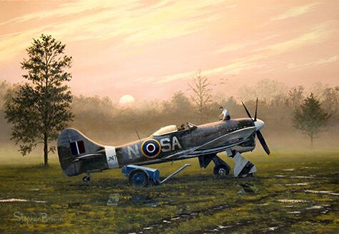 Enter the Tempest by Stephen Brown - RAF Hawker Tempest original painting