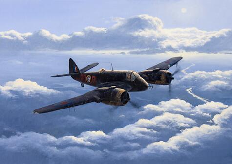 Moonlight Mission by Stephen Brown - RAF Beaufighter original painting