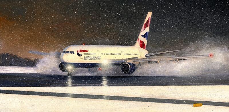 Christmas Arrival - British Airways 767 - aviation Christmas card