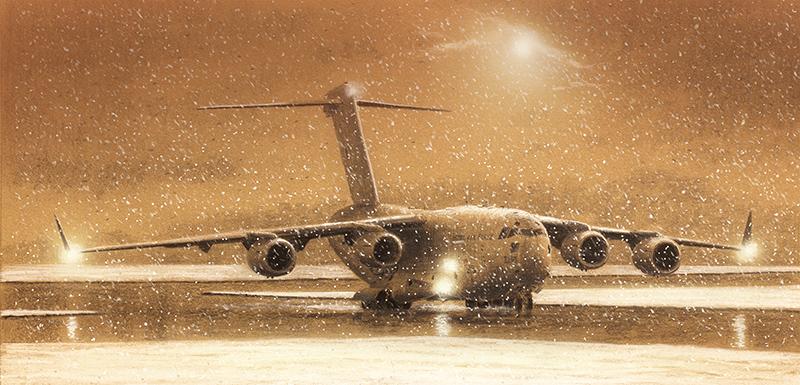 C-17 Globemaster in the Snow - Christmas Card M548