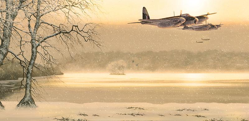 Midwinter Mission - de Havilland Mosquitos - Christmas card M492