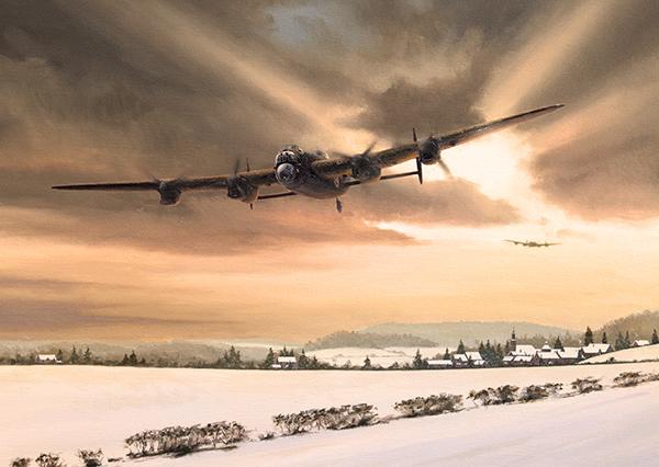 Winter Stragglers - RAF Lancaster - Christmas Card M398
