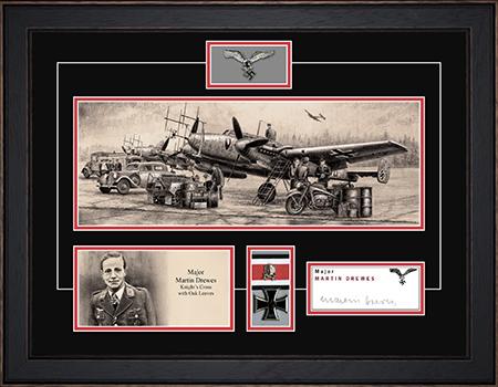 Military Signature Archive Martin Drewes ensemble in black wood frame.