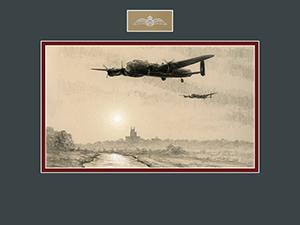 Lancasters Over Lincolnshire - Original Drawing by Stephen Brown