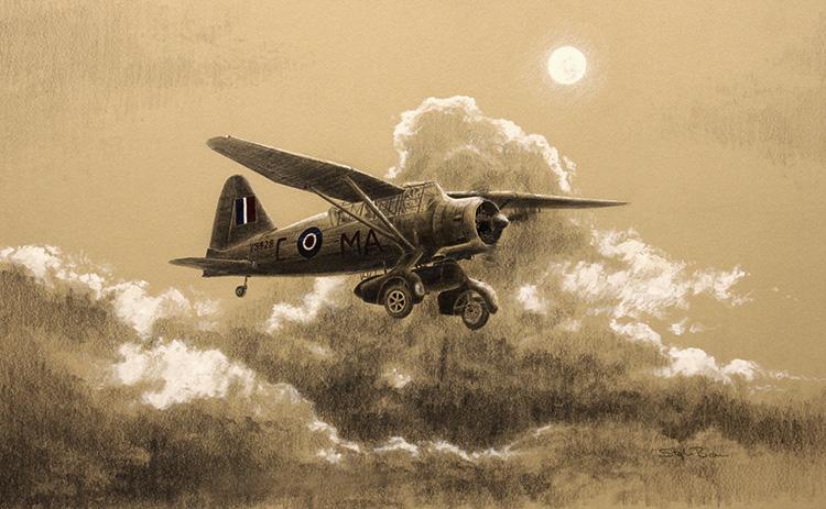 Behind Enemy Lines by Stephen Brown - Original Drawing RAF Lysander SOE