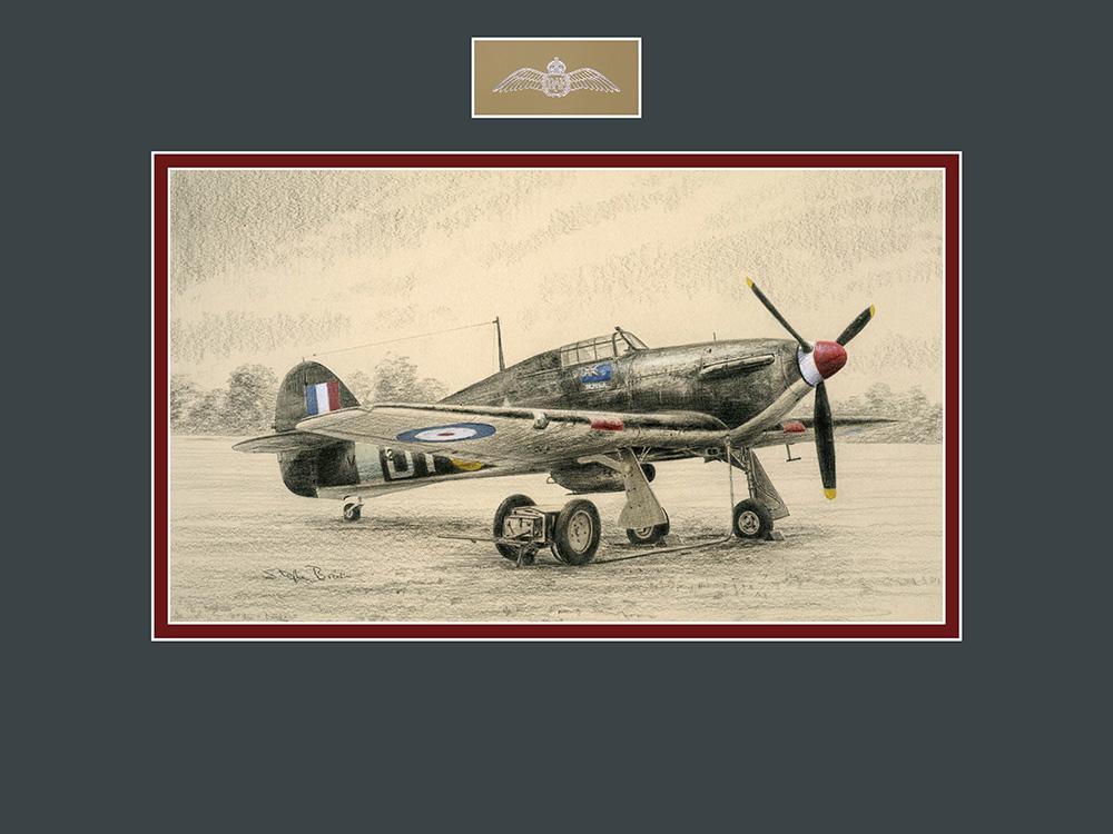Hawker Hurricane of Bob Stanford Tuck by Stephen Brown - Drawing