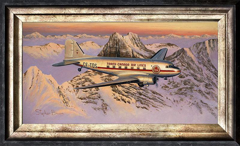 Heading Home - Trans-Canada DC-3 by Stephen Brown - Cameo Oil Painting