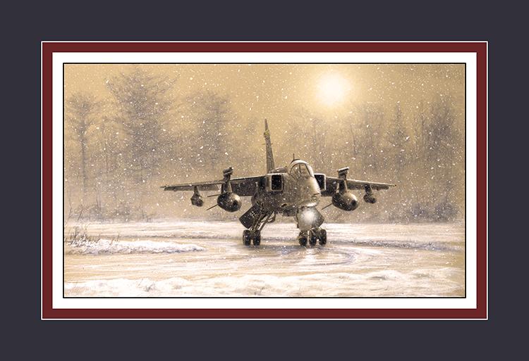 Jaguar in the Snow by Stephen Brown - Original Drawing