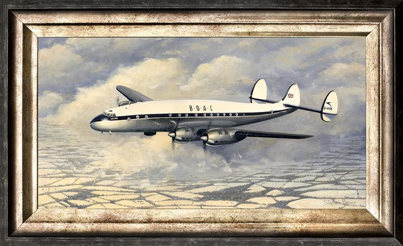 Heading Home - BOAC Constellation by Stephen Brown - Cameo Oil Painting